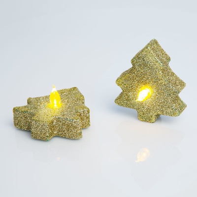 Family Christmas LED sviečka stromček 2 ks zlatý