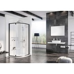 RAVAK Pivot - Четвърткръгла душ кабина PSKK3-80, 77-80 см, черна/стъкло 37644300Z1 (37644300Z1)