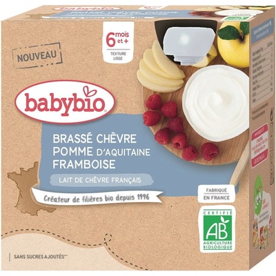 Babybio Brassé Kapsička z kozího mléka jablko malina 4 x 85 g – Zboží Dáma
