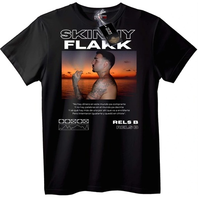 NOONEBRAND Тениска Skinny Flakk Rels B - L, Black