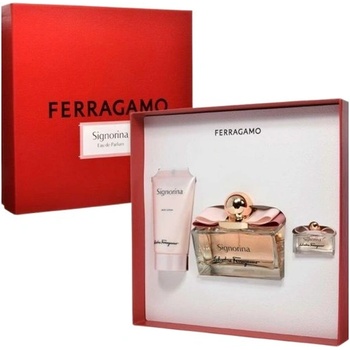 Salvatore Ferragamo Signorina подаръчен комплект за жени Размер EDP 100 ml + EDP 5 ml + лосион за тяло 50 ml