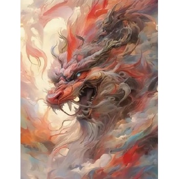 Norimpex - Puzzle Diamant painting: Red dragon 30x40cm - 1 - 39 piese