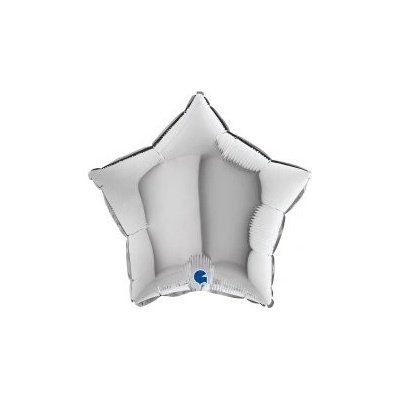 GRABO fóliový balónek Hvězda stříbrná 18"/46cm nafukovací