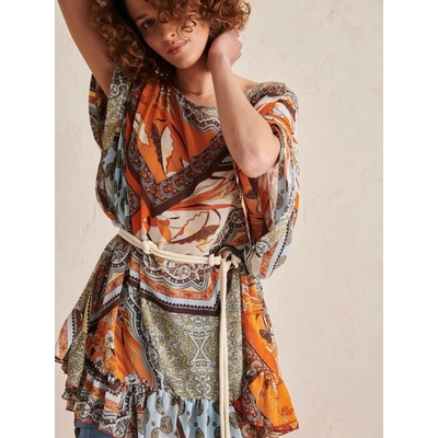 Tunic multicolored Blue Shadow axp0827. R00 hnedá oranžová krémová
