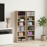 vidaXL Кабинет за CD 2 бр. Дъб сонома 60 x 17 x 92 см (8012751)