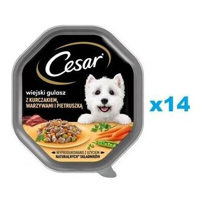 Cesar Adult v omáčce s kuřecím masem zeleninou a petrželkou 14 x 150 g