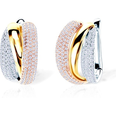 SAVICKI обеци: двуцветно злато. диаманти