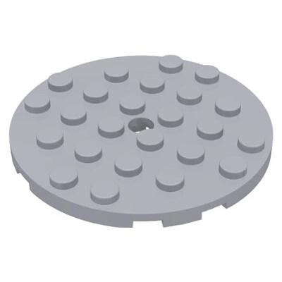 Lego 11213 Light Bluish Gray Plate, Round 6 x 6 with Hole