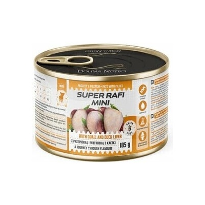 Super Rafi Mini pre psy malých plemien s prepeličou a kačacou pečeňou 185 g