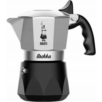 Bialetti Brikka Moka konvička 0,1 l Černá, Nerezová ocel – Zboží Dáma