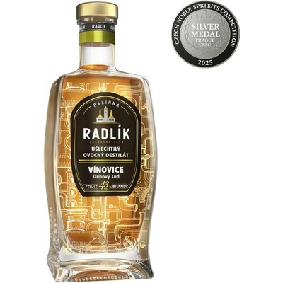 Radlík Vínovice z dubového sudu 43% 0,5 l (holá láhev)