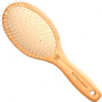 Olivia Garden Detangle Nylon M bambusová kefa s nylonovými štetinami 80 x 235 mm