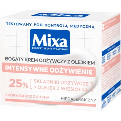 Mixa výživný krém s olejem pro suchou a citlivou pleť 50 ml