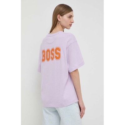 Boss Orange Памучна тениска Boss Orange в лилаво 50520478 (50520478)