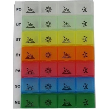 Obzor Dávkovač léků typ 04 týdenní duhový