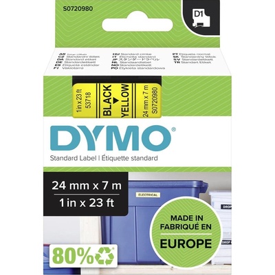 DYMO D1 53718 polyester žlutá černá 24 mm 7 m