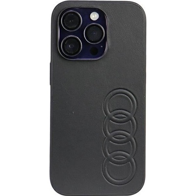 Audi Кейс Audi Synthetic Leather за iPhone 14 Pro 6.1", черен / черен, твърд, AU-TPUPPCIP14P-TT/D1-BK (6955250226387)