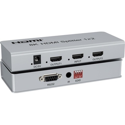 PremiumCord HDMI 2.1 splitter 1-2 porty, 8K@60Hz, 4K@120Hz, 1080p, HDR KHSPLIT2P