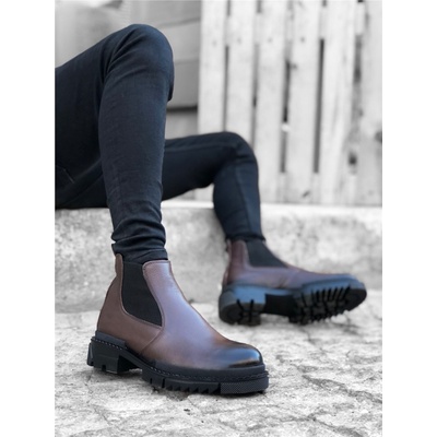 Base Мъжки спортни боти от естествена кожа ba0182 - Тъмнокафяви #362084 (362084_Тъмно кафяв)