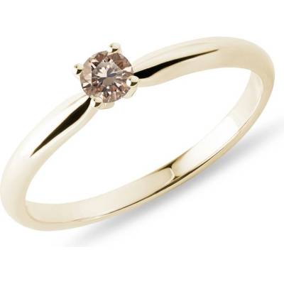 Klenota zásnubní prsten s champagne diamantem ve žlutém zlatě k0300063