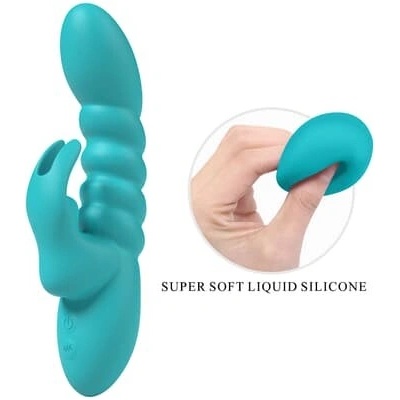 Party Up silikónový vibrátor typ králik nabíjateľný USB Bryunlun