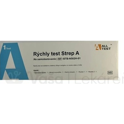 AllTest Rýchlotest Streptokok A 1 samodiagnostický test z výteru z hrdla