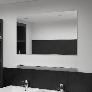 vidaXL Стенно огледало с рафт, 100x60 см, закалено стъкло (249443)