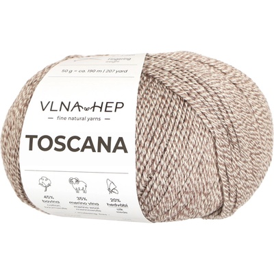 Vlna-hep Příze Toscana - jemná přírodní příze - bavlna, merino vlna, hedvábí Toscana: 142930 Cocoa Créme