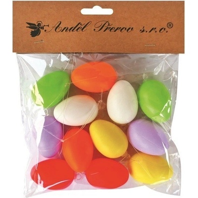 Anděl Přerov Vajíčka plastová barevná na zavěšení 4 cm, 12 ks v sáčku – Zboží Dáma
