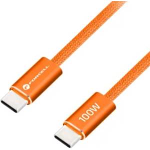 Forcell Кабел Forcell F-Energy Type- C to Type- C, QC4.0 PD, 5A, 100W, 1, 2m, ACYH23, оранжев (ACYH23)