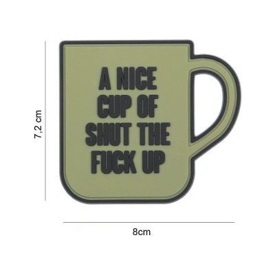 Nášivka 3D "A nice cup" - Oliva 101 INC