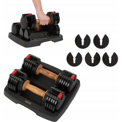 Xtrexo Nastavitelná jednoručka potažená pogumovaná 2 x 6,8 kg
