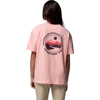 Columbia Rolling Bend Graphic Oversized Tee dámske tričko Pink Sand Bubbly Scoped View