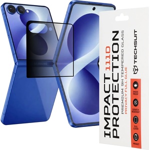 Techsuit Стъклен протектор за поверителност за Samsung Galaxy Z Flip8 - 111D Privacy Full Glue - Techsuit - Черен