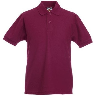 Fruit Of The Loom směsové polo triko 65 35 Vínová
