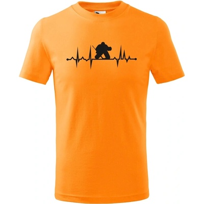 dětské tričko s motivem Hokejový brankář oranžová