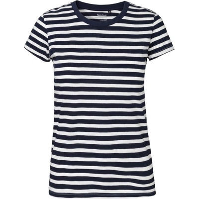Neutral Tričko O81001 z bio bavlny krátký rukáv dámské COT-778101z8800 Bílá/navy pruhovaná