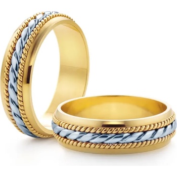 Image 1 of SAVICKI Сватбени халки: двуцветно злато, полукръгъл профил. 5.5 мм