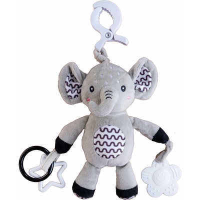 Teddies Chrastítko plyš 30 cm závěs babyted Slon