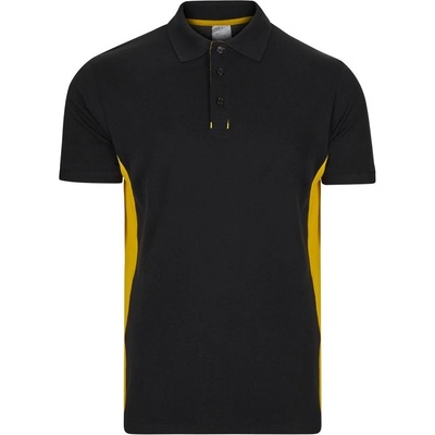 VL Supay dvojfarebná piké polokošela krátkym rukávom bavlna a polyester čierne