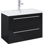 Roca Шкаф Kwadro Glossy black, 815 х 395 mm, база с две чекмеджета и умивалник (A852476351)