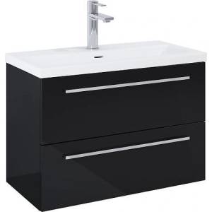 Roca Шкаф Kwadro Glossy black, 815 х 395 mm, база с две чекмеджета и умивалник (A852476351)