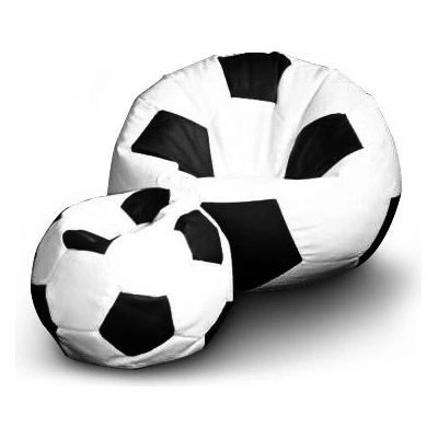Fitmania Footbalová lopta xxl + podnoznik vzor 01 bílo-černá