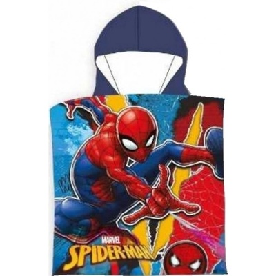 MLC Chlapecké pončo plážová osuška s kapucí Spiderman 55 x 110 cm