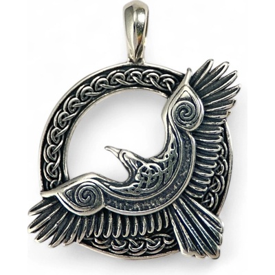 Drakkaria HUGINN A MUNINN, vikinský stříbrný přívěsek P39878