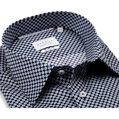 Eterna Modern Fit Dynamic Cotton košile s modro-bílým vzorem tmavomodrá