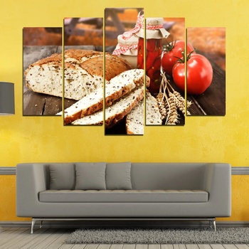 Vivid Home Картини пана Vivid Home от 5 части, Кухня, Канава, 160x100 см, Стандартна форма №0738