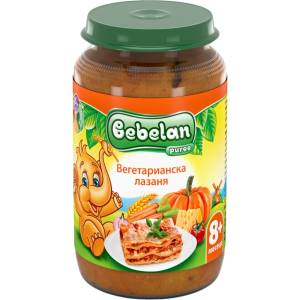 Bebelan Ястие Bebelan Puree - Вегетарианска лазаня, 8 м+, 220 g (5503) - baby
