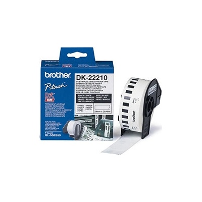 Originální papírová role Brother DK-22210 29mm x 30.48m, bílá, 1 ks, pro tiskárny štítků