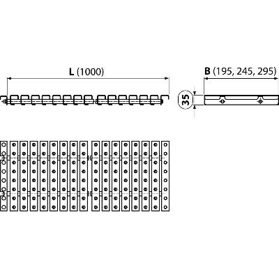 Alcadrain AP4- Přelivový rošt s protiskluzem, 35 x 295 x 1000mm AP4-295-1000